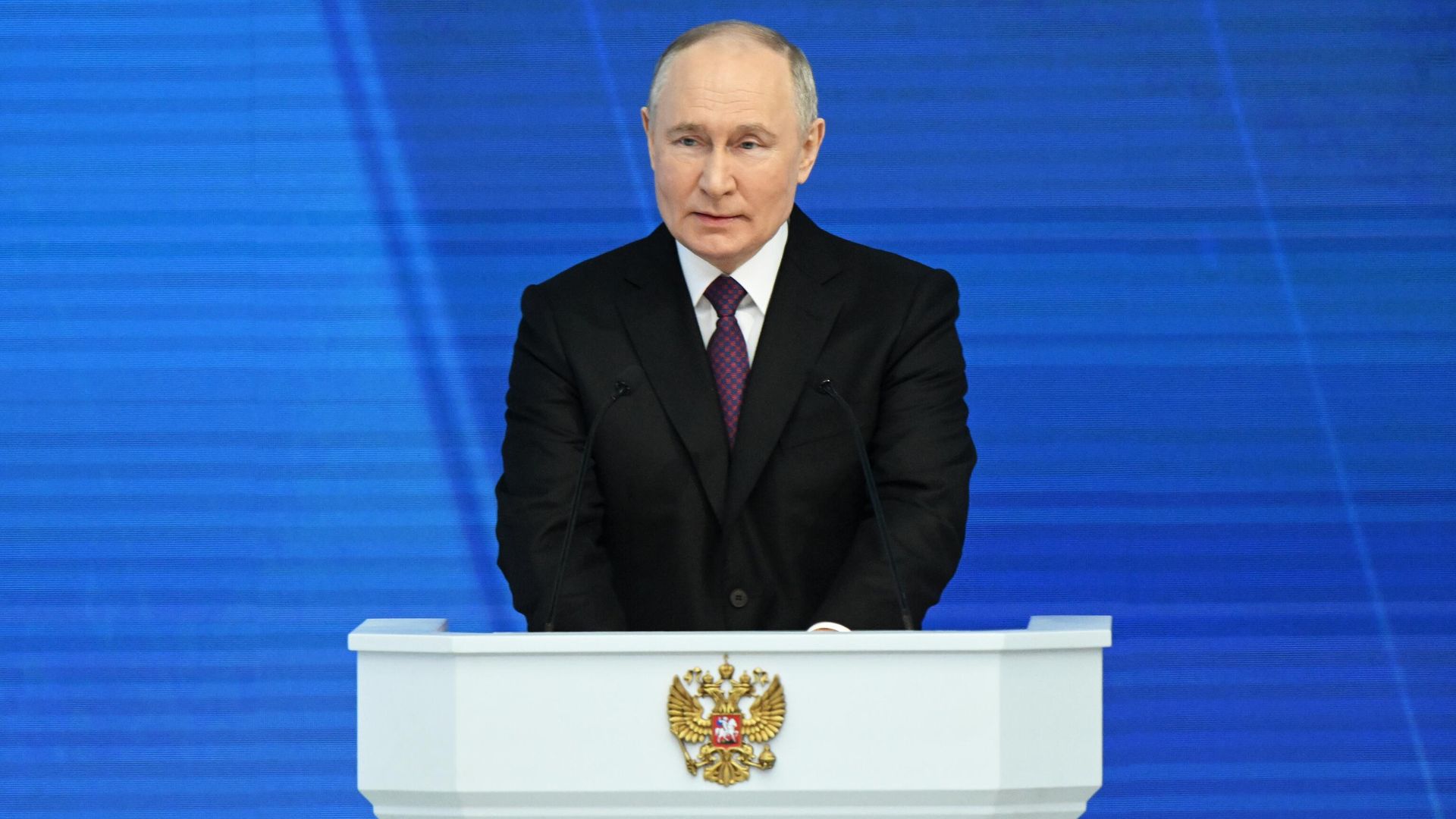 Президент РФ Владимир Путин выступает с посланием Федеральному Собранию. - ПРАЙМ, 1920, 29.02.2024
