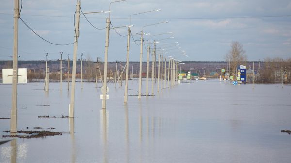 Паводок в окрестностях шоссе Тюнина в городе Кургане