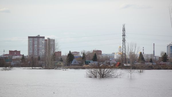Паводок в окрестностях шоссе Тюнина в городе Кургане