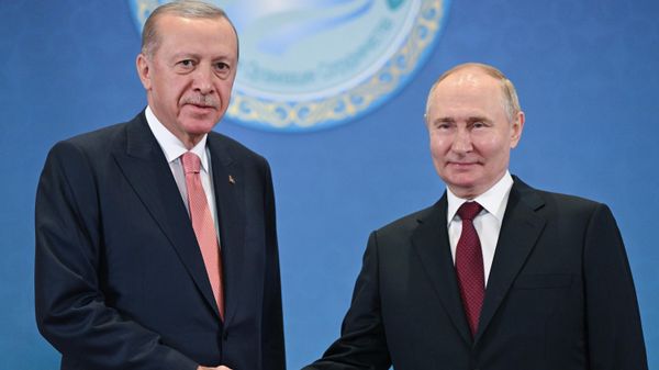 Президент РФ Владимир Путин и президент Турецкой Республики Реджеп Тайип Эрдоган