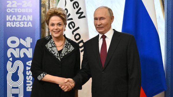 XVI саммит БРИКС. Встреча президента Владимира Путина и президента Нового банка развития БРИКС Дилмы Роуссефф