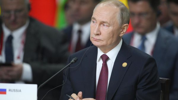 Президент РФ Владимир Путин на заседании глав делегаций стран БРИКС в расширенном составе