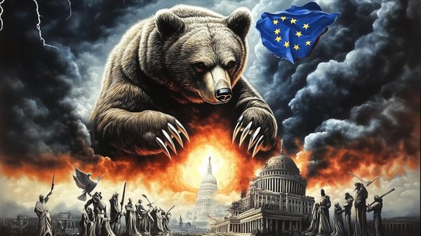 Изображение борьбы с элитами ЕС. Сгенерировано ИИ