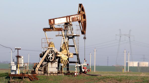 Нефтяной станок-качалка на Абино-Украинском нефтегазовом месторождении в Краснодарском крае