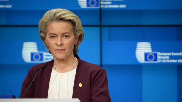 Председатель Еврокомиссии Урсула фон дер Ляйен на саммите ЕС в Брюсселе