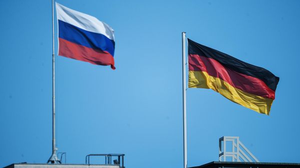 Флаг России и Германии в Берлине