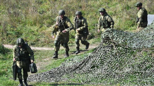 Военнослужащие на совместных стратегических учениях вооруженных сил России и Белоруссии Запад -2021 на полигоне Правдинский в Калининградской области