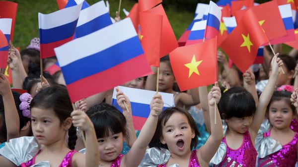 Флаги России и Вьетнама