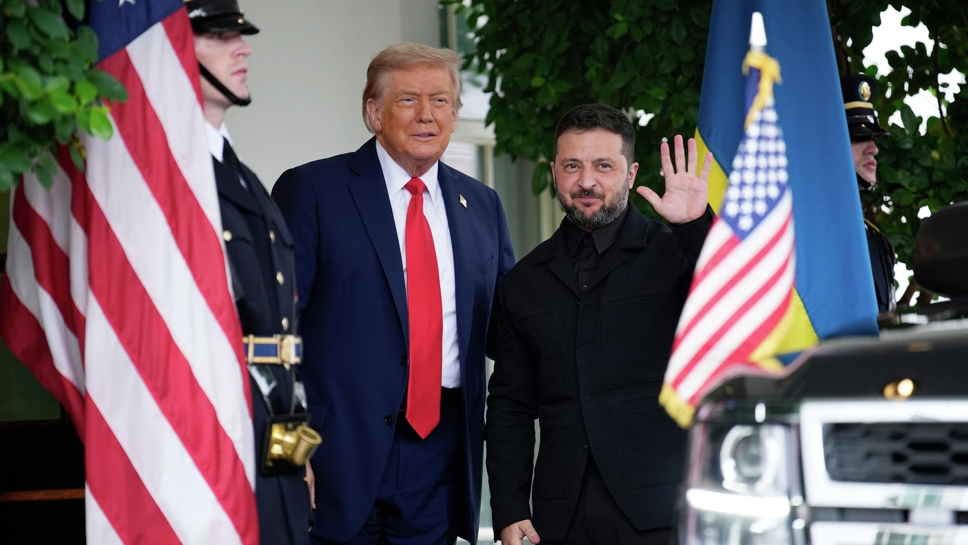 Президент США Дональд Трамп встречает в Вашингтоне Владимира Зеленского, прибывшего в США на встречу - ПРАЙМ, 1920, 14.11.2025
