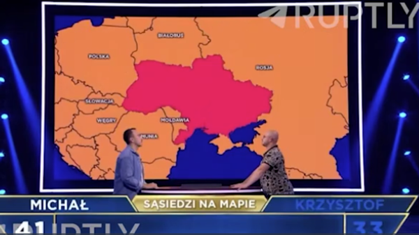 Карта Украины без Крыма в эфире викторины на польском ТВ