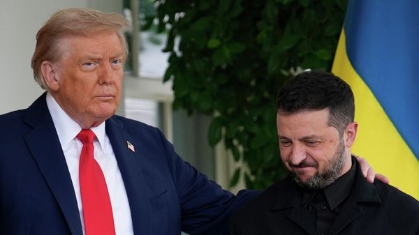 Президент США Дональд Трамп встречает в Вашингтоне Владимира Зеленского, прибывшего в США на встречу