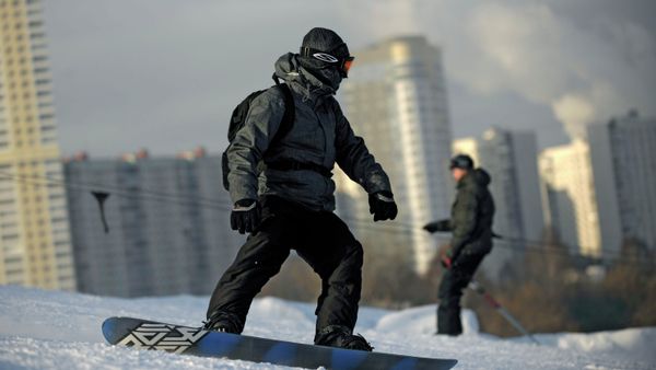 Зимний отдых москвичей в Крылатском