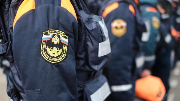 Шеврон на рукаве бушлата сотрудника МЧС России