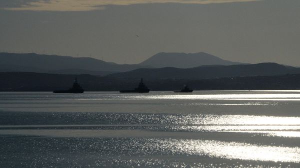 Корабли в заливе Эгейского моря