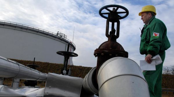 Инженер венгерской нефтегазовой компании MOL проверяет приемную зону нефтепровода Дружба