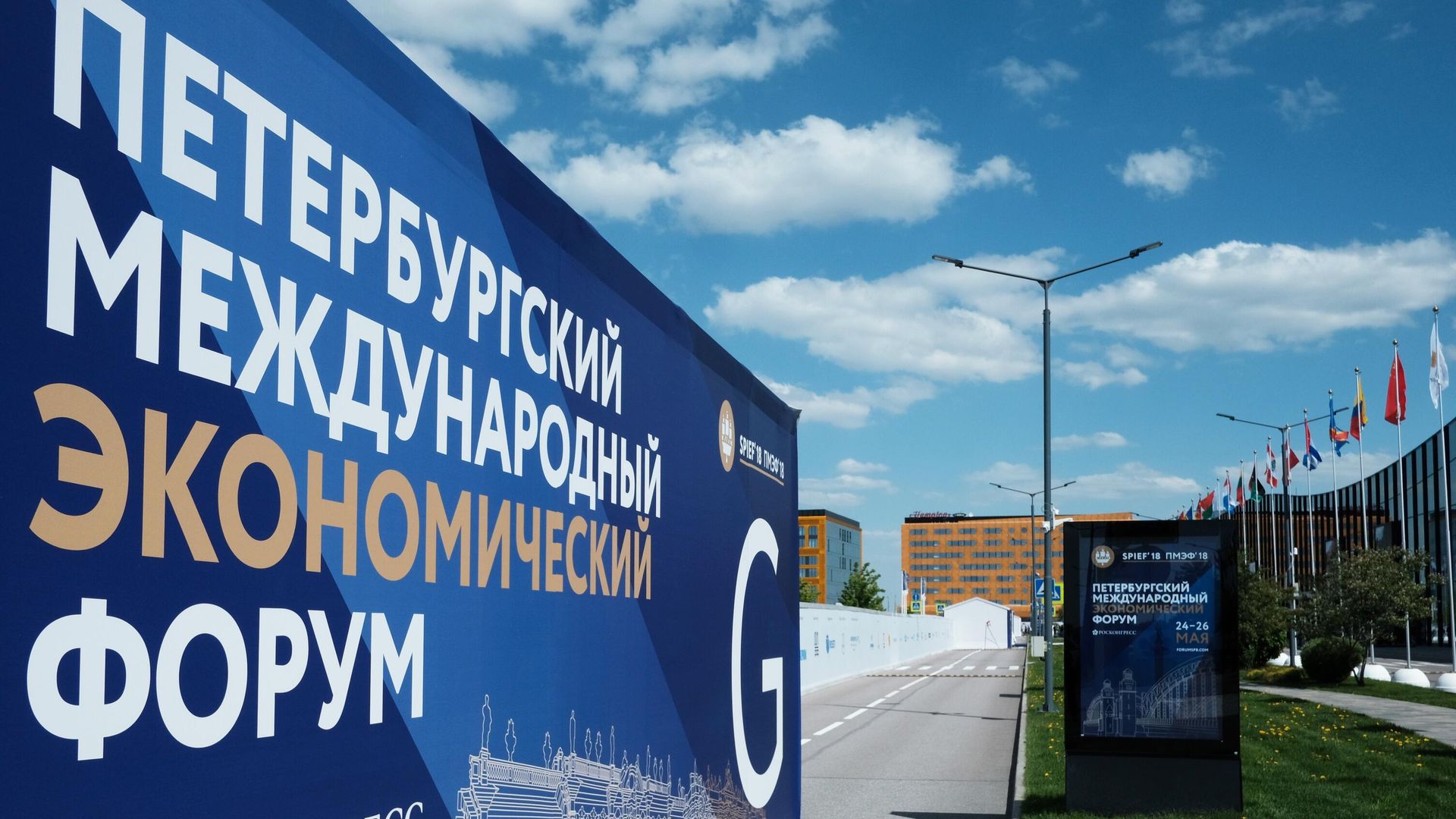 Баннер с символикой Петербургского международного экономического форума Баннер с символикой Петербургского международного экономического форума - ПРАЙМ, 1920, 31.05.2026