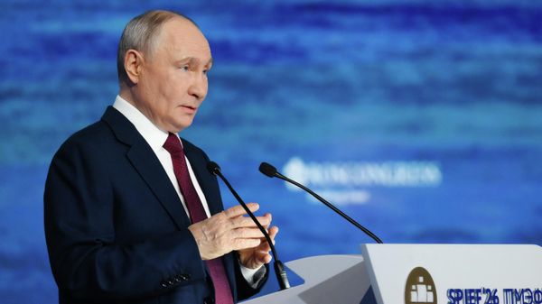 Президент РФ Владимир Путин выступает на пленарном заседании XXIX Петербургского международного экономического форума