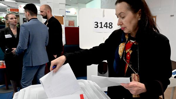 Голосование на избирательном участке в Москве на выборах депутатов Государственной Думы РФ девятого созыва.