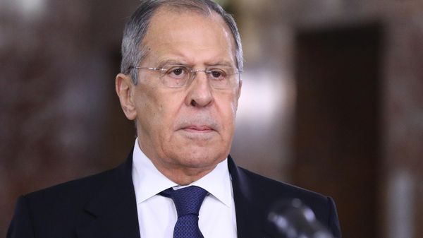 Министр иностранных дел России Сергей Лавров во время мероприятий в честь Дня дипломатического работника в здании МИД РФ