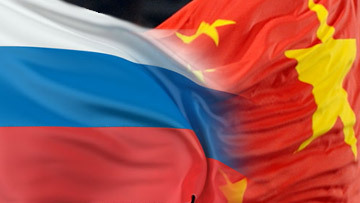 Флаг Китая и России