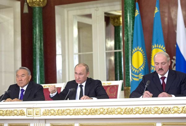 Владимир Путин, Александр Лукашенко и Нурсултан Назарбаев