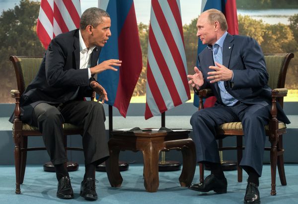 Президент России Владимир Путин и президент США Барак Обама