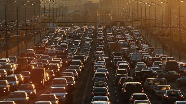 Автомобильные пробки на улицах Москвы