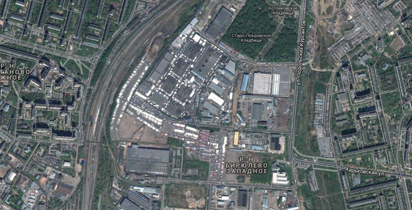 Овощебаза в Западном Бирюлево - вид из космоса