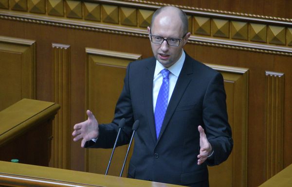 Премьер-министр Украины Арсений Яценюк на заседании Верховной Рады Украины.