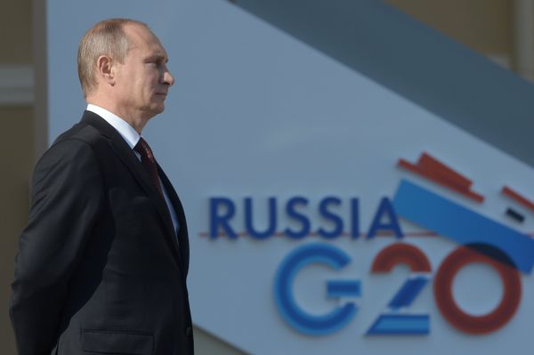 Церемония встречи В. Путиным участников саммита Группы двадцати