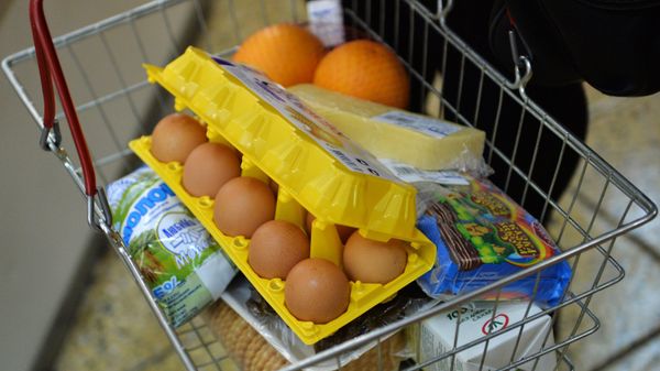 Продукты в тележке