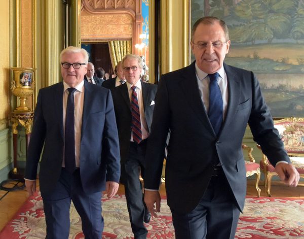 Встреча глав МИД РФ и Германии Сергея Лаврова и Франка-Вальтера Штайнмайера в Москве. Март 2016 года