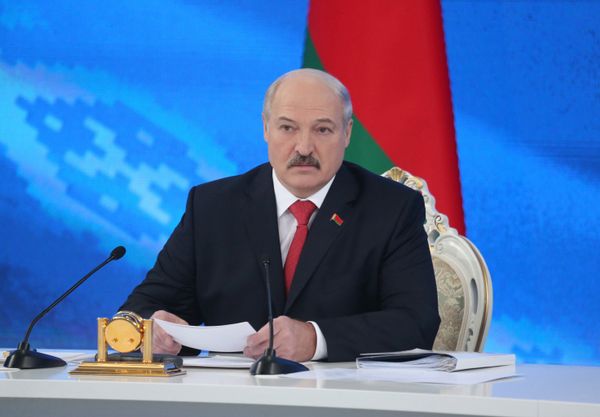 #Президент Белоруссии Александр Лукашенко на пресс-конференции в Минске.