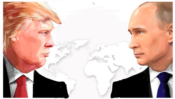 % Дональд Трамп и Владимир Путин