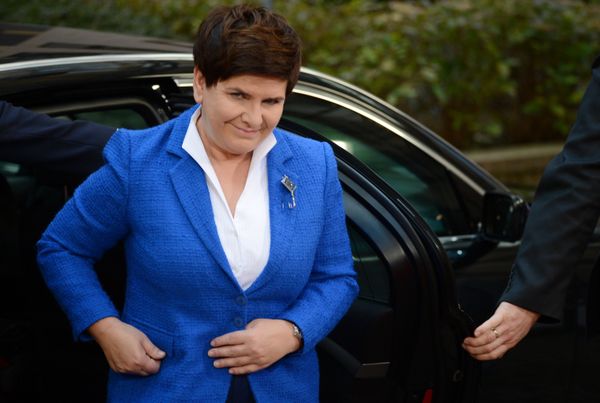 Премьер-министр Польши Беата Шидло перед началом заседания Совета Европы в Брюсселе. 20 октября 2017