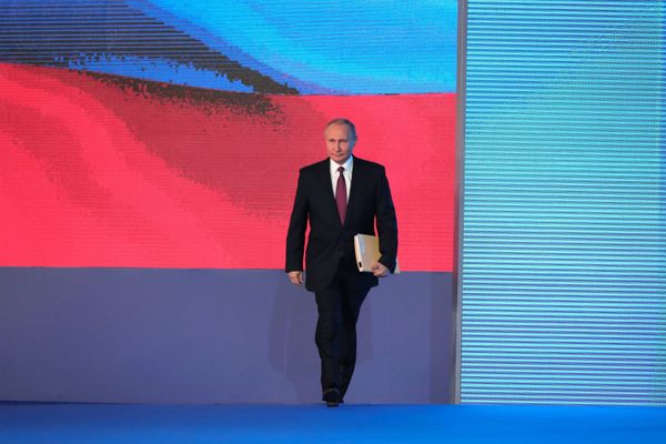 #Владимир Путин перед началом выступления с ежегодным посланием Федеральному Собранию в ЦВЗ Манеж. 1 марта 2018