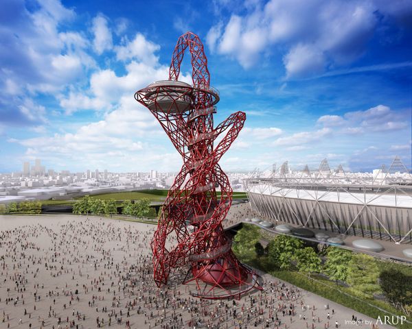 %Проект монумента ArcelorMittal Orbit в Олимпийском парке Лондона