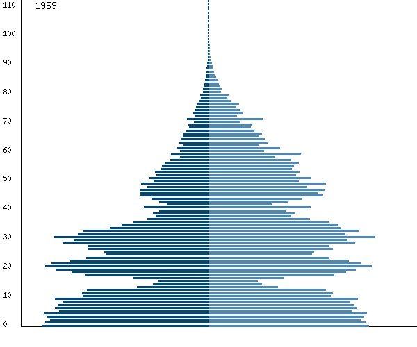 Рисунок 1. Возрастные пирамиды, Россия, 1959 и 2014 гг. Рисунок 1. Возрастные пирамиды, Россия, 1959 и 2014 гг.