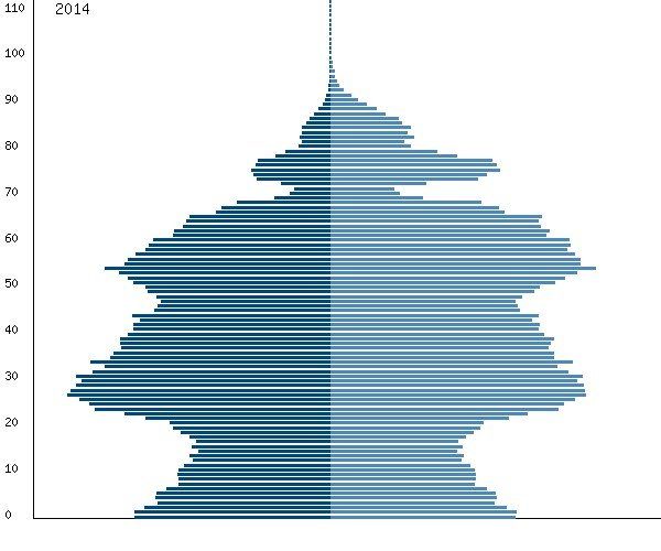 Рисунок 1. Возрастные пирамиды, Россия, 1959 и 2014 гг. Рисунок 1. Возрастные пирамиды, Россия, 1959 и 2014 гг.