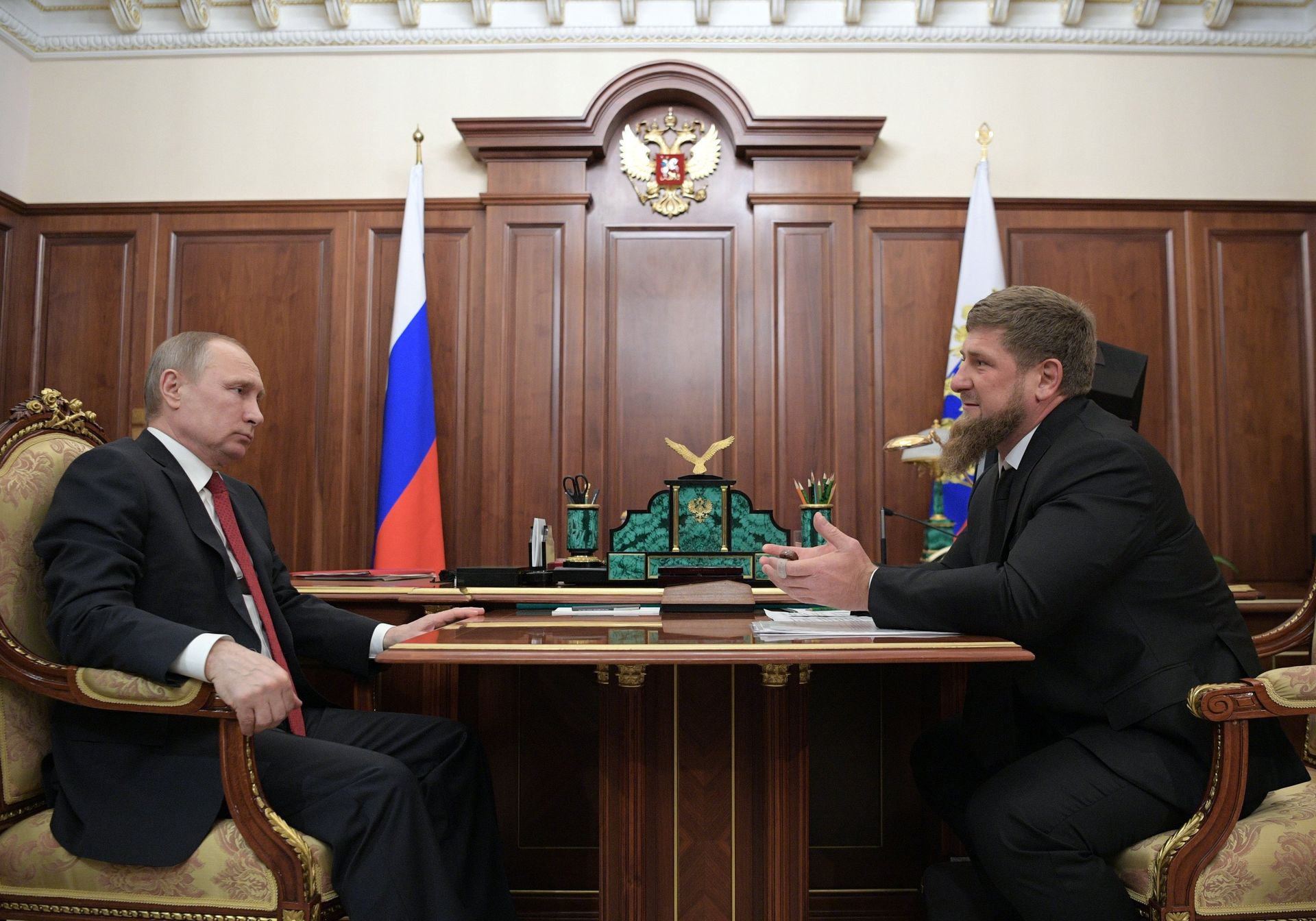 #Президент РФ Владимир Путин и глава Чеченской Республики Рамзан Кадыров - ПРАЙМ, 1920, 11.04.2022