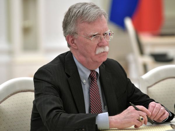 %Советник президента США по вопросам национальной безопасности Джон Болтон во время встречи с президентом РФ Владимиром Путиным. 23 октября 2018