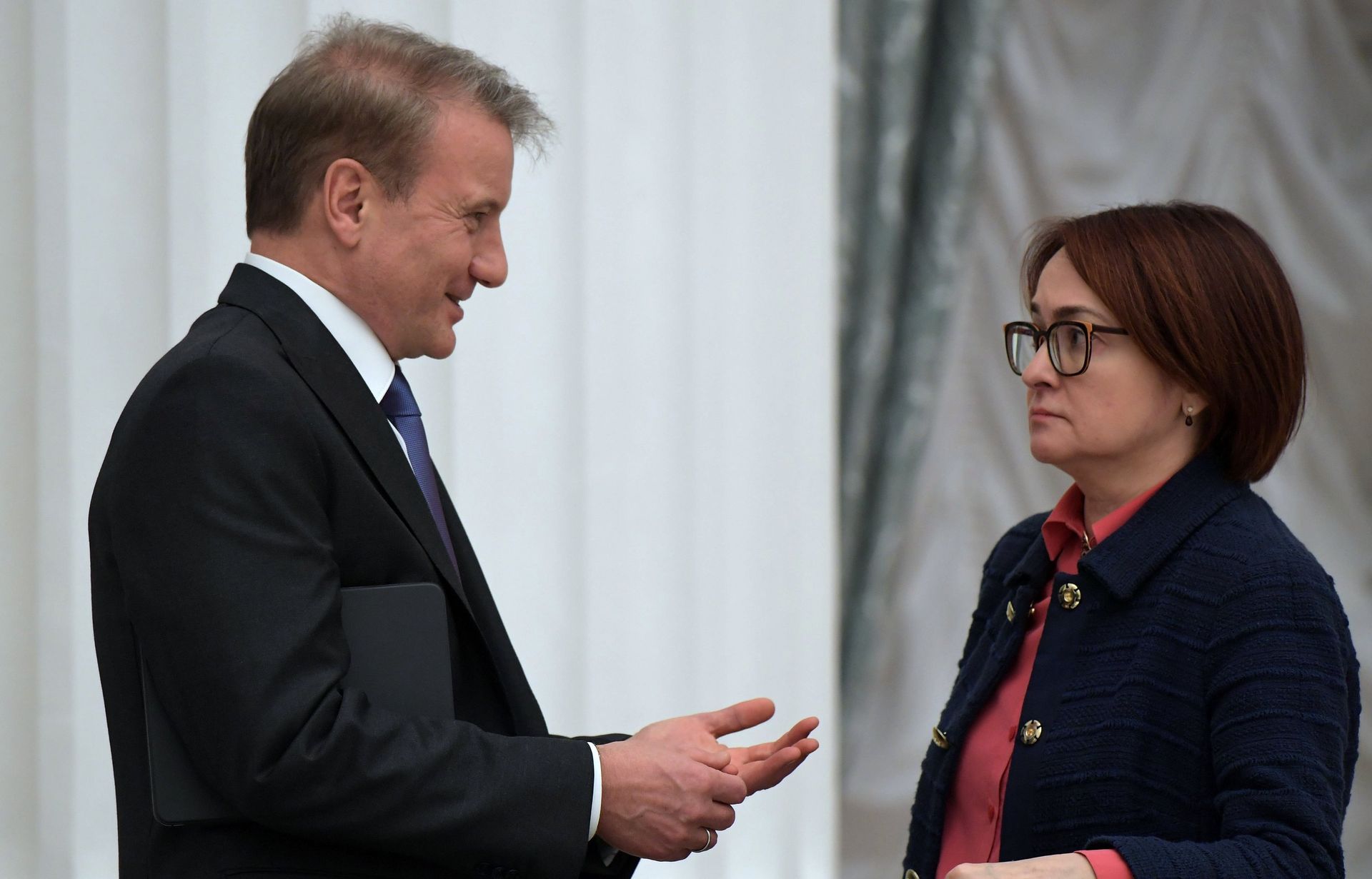 %Председатель правления Сбербанка Герман Греф и председатель ЦБ РФ Эльвира Набиуллина - ПРАЙМ, 1920, 10.11.2022