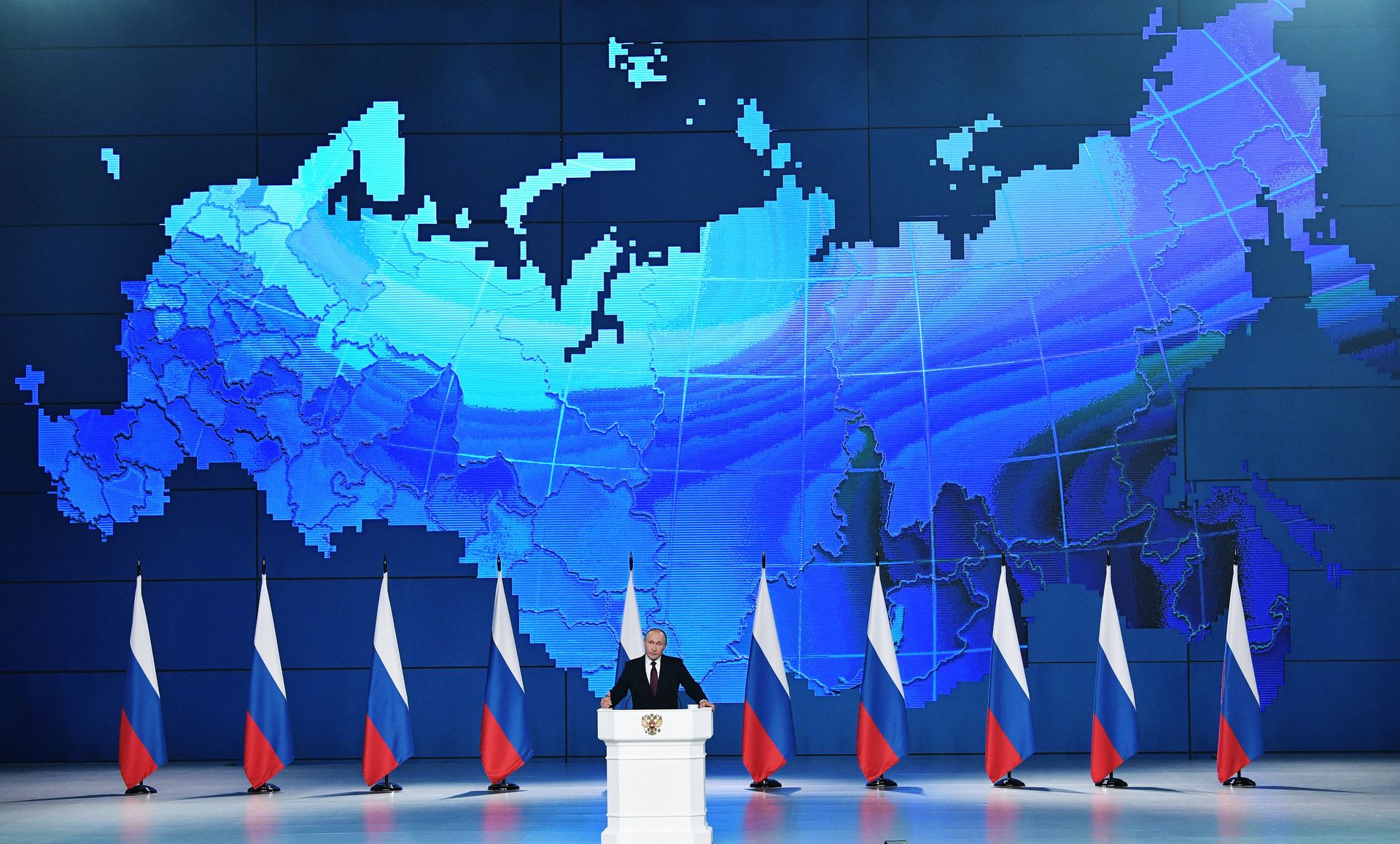 %Ежегодное послание президента РФ В. Путина Федеральному Собранию - ПРАЙМ, 1920, 18.01.2022