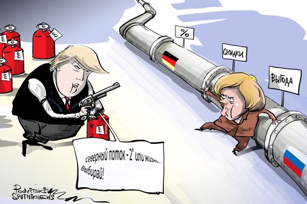 %Возможные американские санкции против немецких компаний, участвующих в строительстве Северного потока - 2