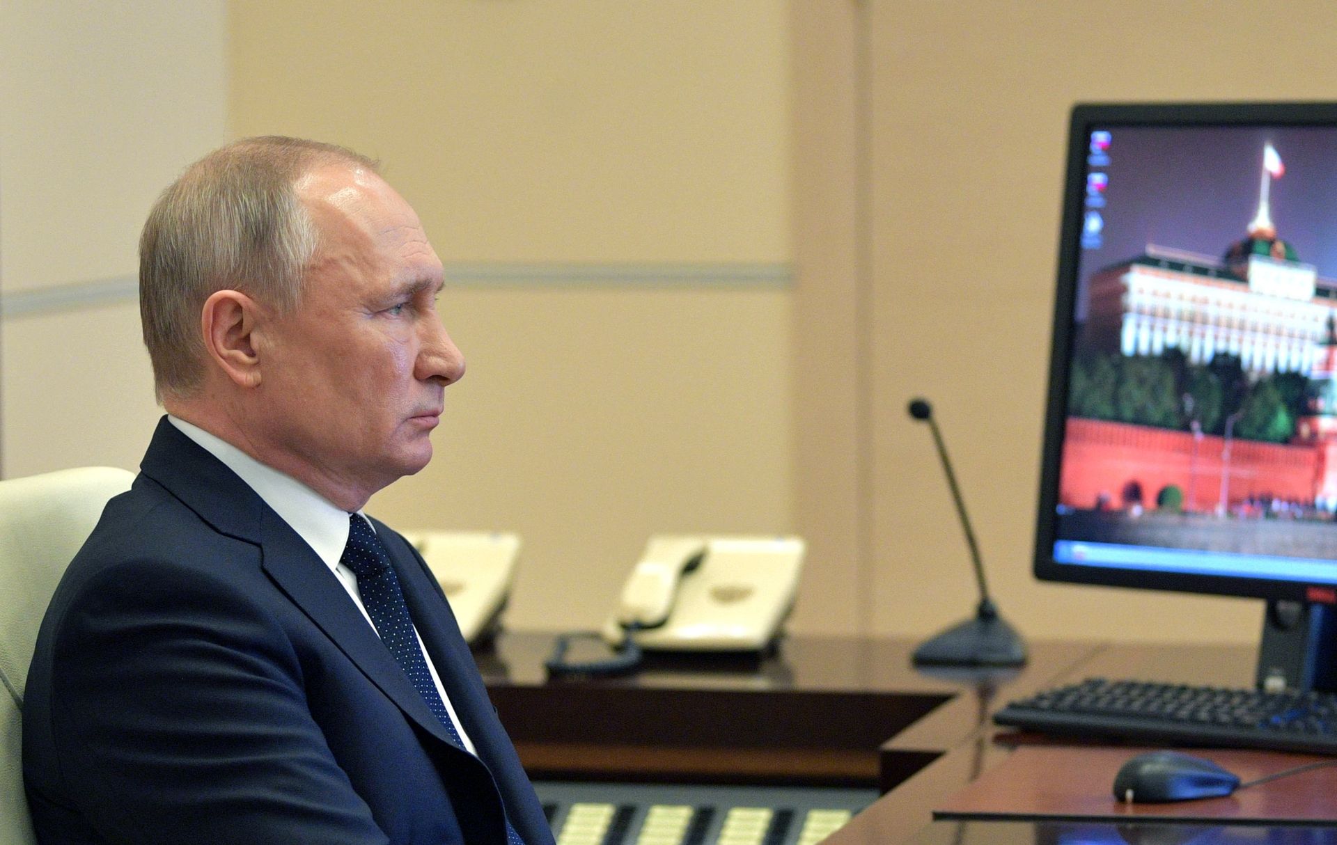 %Президент РФ В. Путин в режиме видеоконференции провел совещание с руководителями субъектов РФ - ПРАЙМ, 1920, 07.02.2024