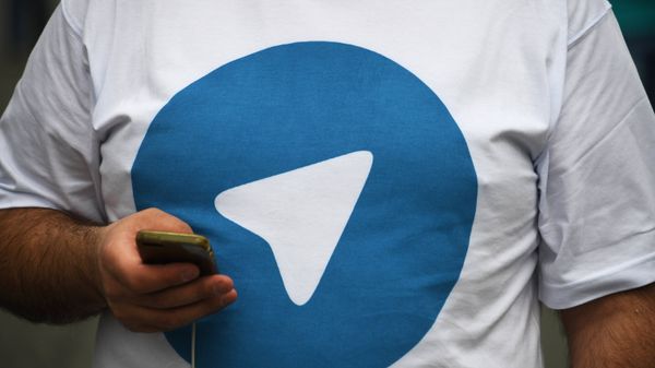 Участник митинга в поддержку мессенджера Telegram на проспекте Сахарова в Москве.