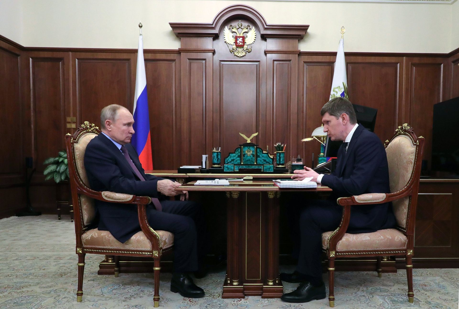 Президент РФ В. Путин встретился с главой Минэкономразвития М. Решетниковым - ПРАЙМ, 1920, 04.02.2021