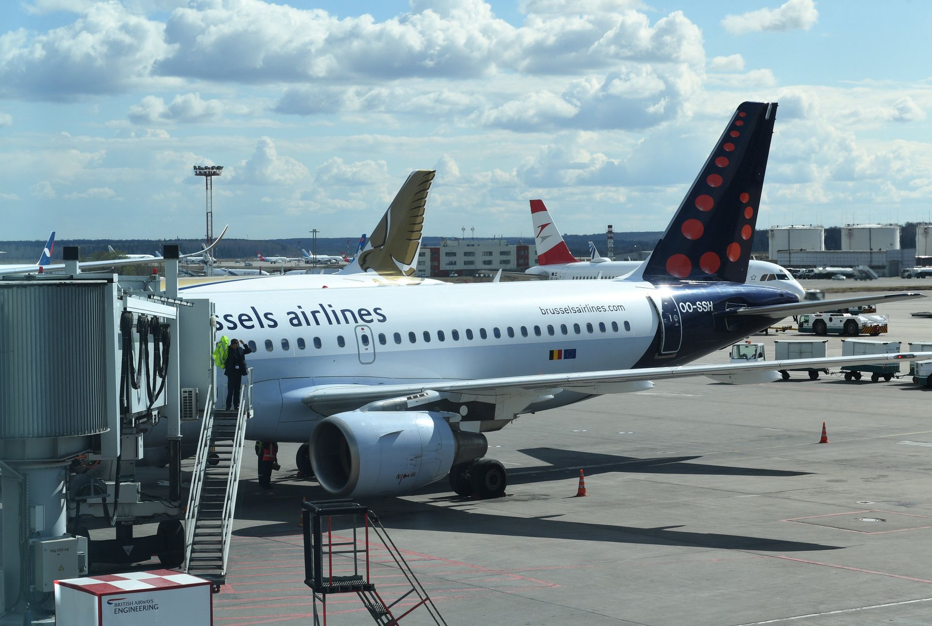 Самолет Airbus A319 авиакомпании Brussels airlines в аэропорту Домодедово. - ПРАЙМ, 1920, 27.05.2021