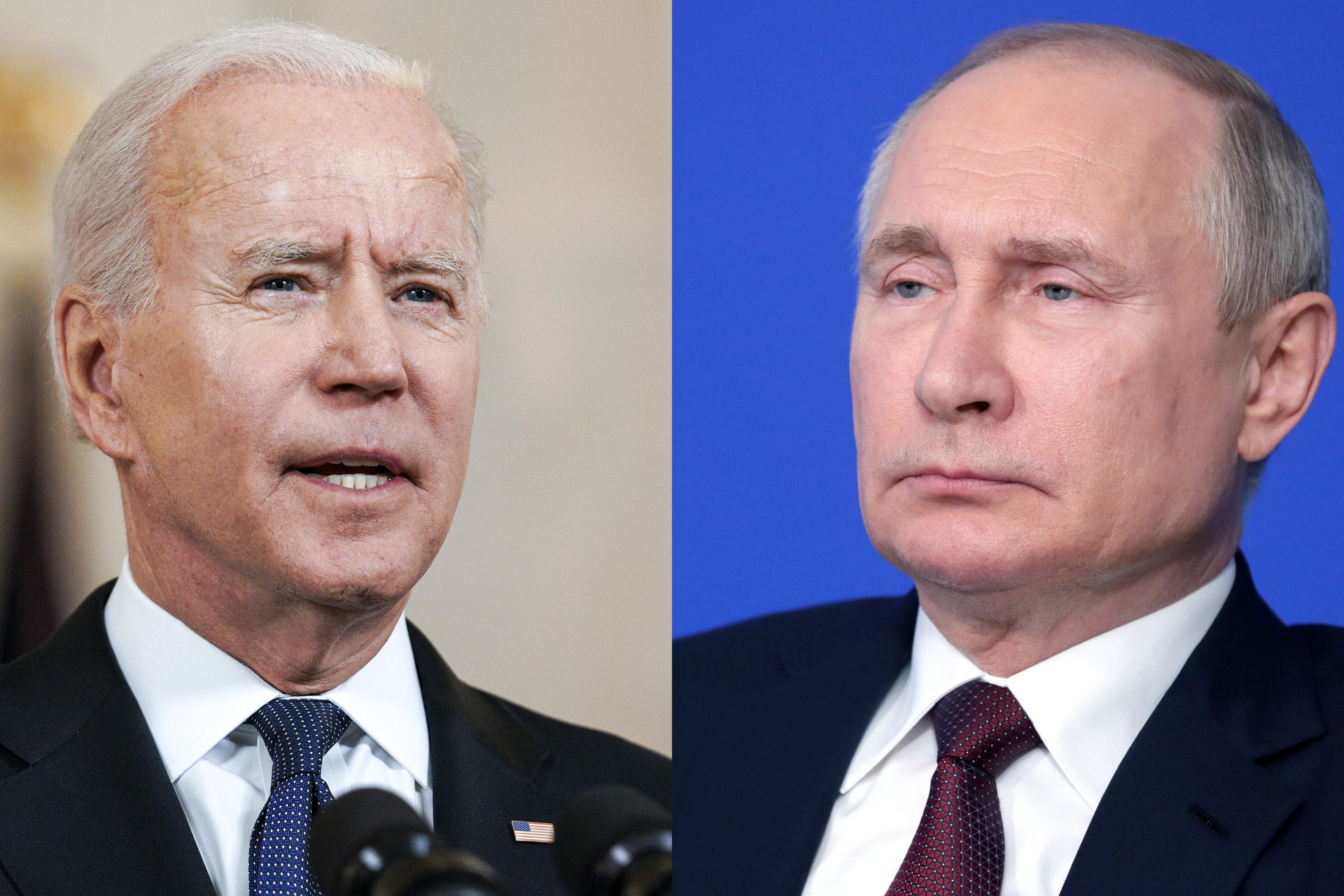 Коллаж президенты России и США Владимир Путин и Джо Байден - ПРАЙМ, 1920, 18.09.2021