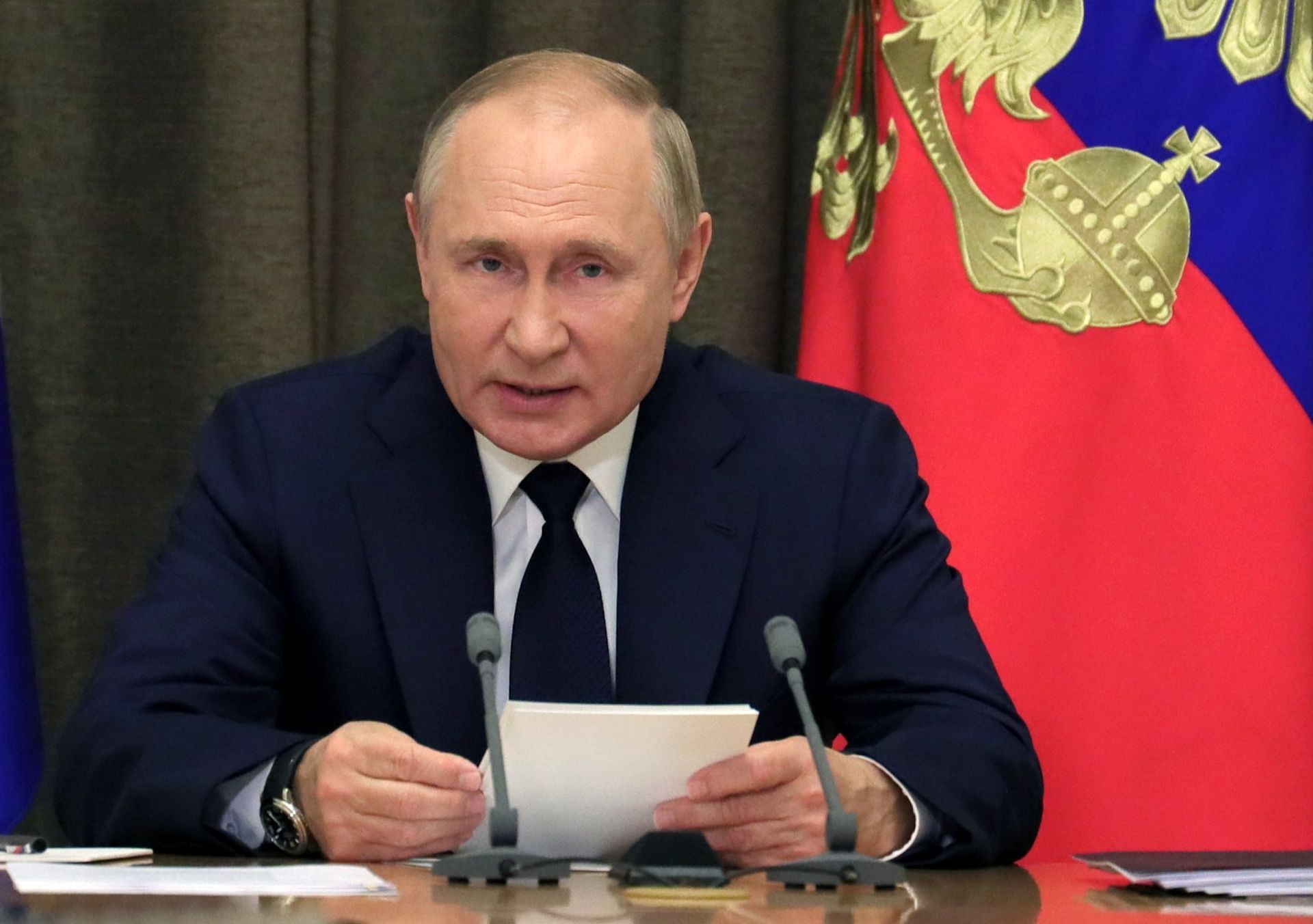 Президент РФ В. Путин провел совещание с руководством министерства обороны РФ и предприятий ОПК - ПРАЙМ, 1920, 05.03.2022